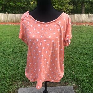 Elle Orange and White Boxy T-Shirt Relaxed Fit